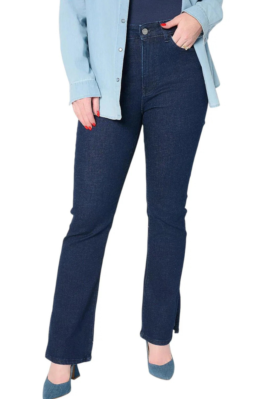 Warp & Weft Women's AMA Jet-Set Stretch BootCut Jeans Slit Midnight - Regular